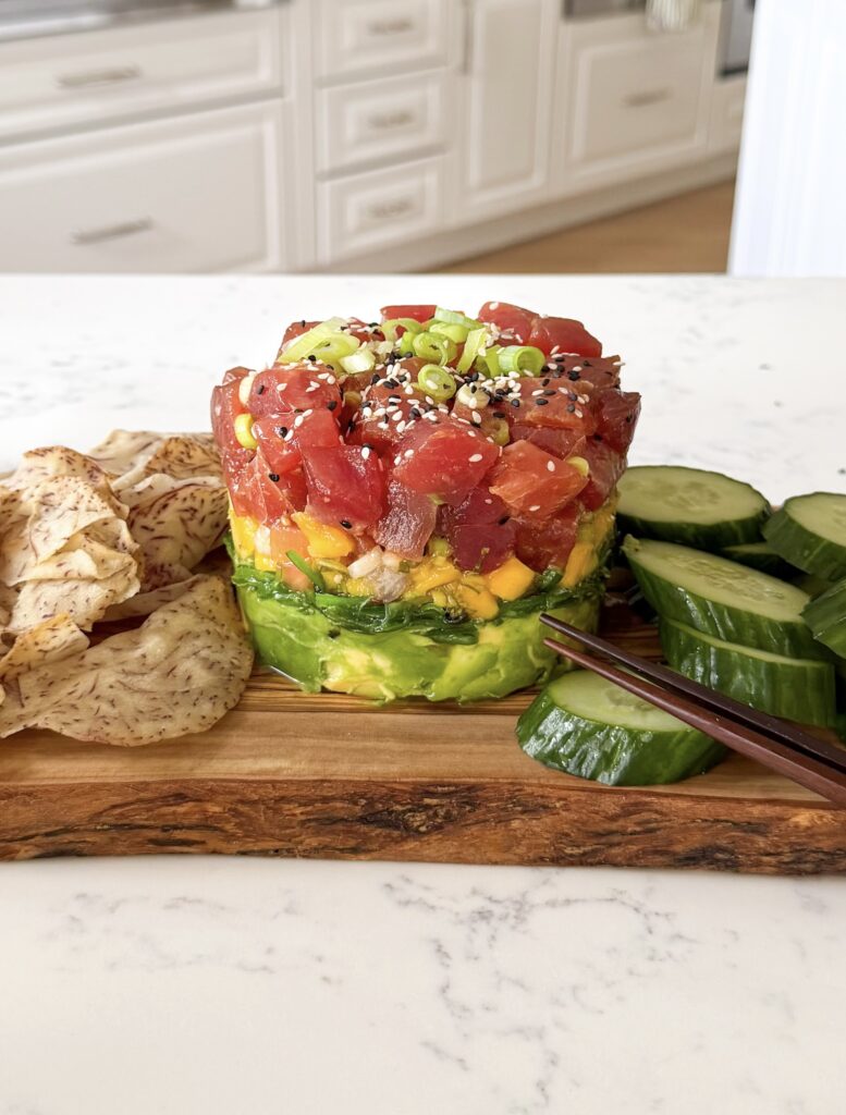 Easy Ahi Tuna Poke Stack